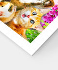 a close up of a puzzle with cats on it
