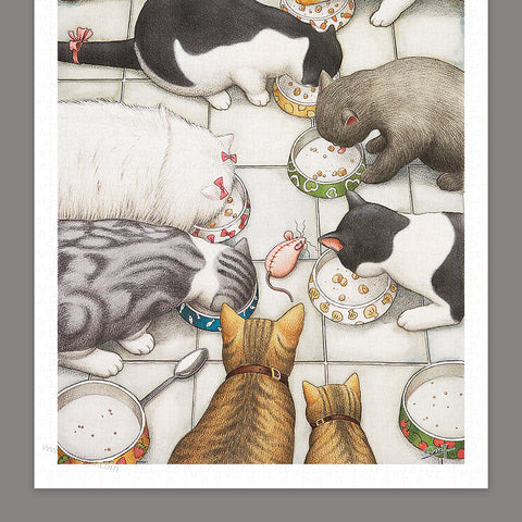 Pintoo H2864 Cats Chow Down - 1000 Piece Jigsaw Puzzle by SMART