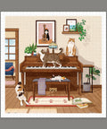 Pintoo H4082 Piano and Cats - 900 Piece Jigsaw Puzzle by Myowntime
