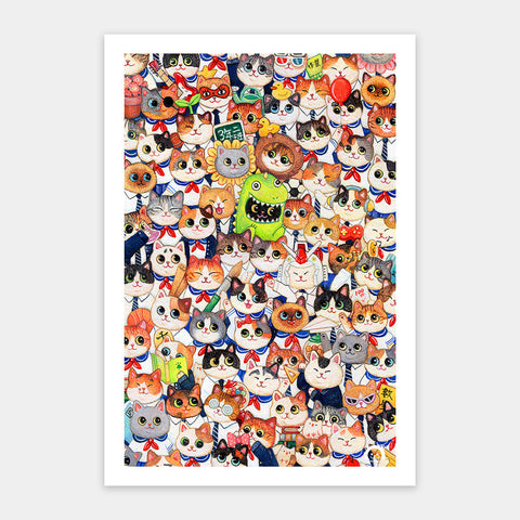 Pintoo H4096 Meow Class - 600 Piece Jigsaw Puzzle by Cotton Lion