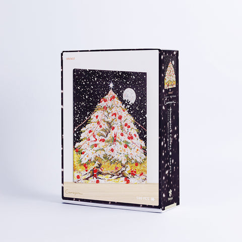 Pintoo HN1417 Christmas Night Under the Moonlight - 586 Piece Jigsaw Puzzle by Cureyom
