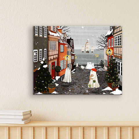 Pintoo HN1475 Harbor's First Snow - 366 Piece Jigsaw Puzzle by Katherine Blower