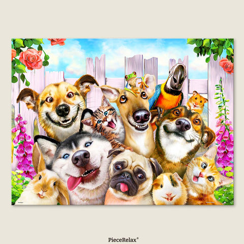 Pintoo U1088 Pet Selfie - 1008 Piece Jigsaw Puzzle by Howard Robinson