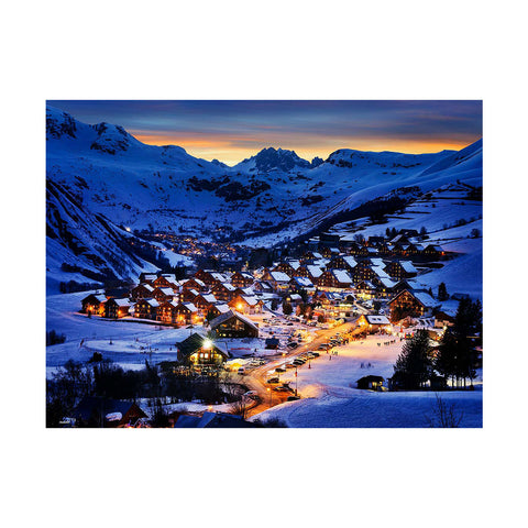 Pintoo U1139 PieceClicks - 1008 Piece - Beautiful Dusk in French Alps Resort