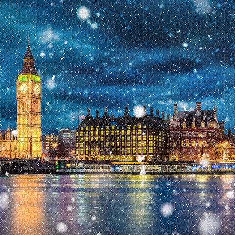 Pintoo U1141 PieceClicks - 1008 Piece - The Thames on a Snowy Night