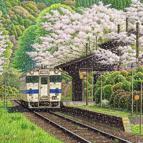 Pintoo U1144 PieceClicks - 1008 Piece - Falling Cherry Blossoms by Tadashi Matsumoto
