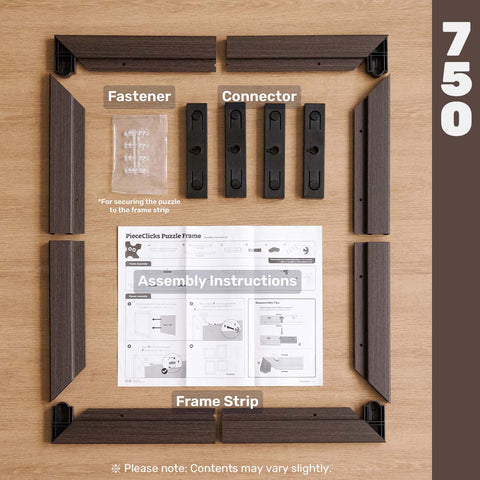PieceRelax - Charcoal Brown - Wood Style Frame for PieceRelax 756 Piece Puzzles [W1265]